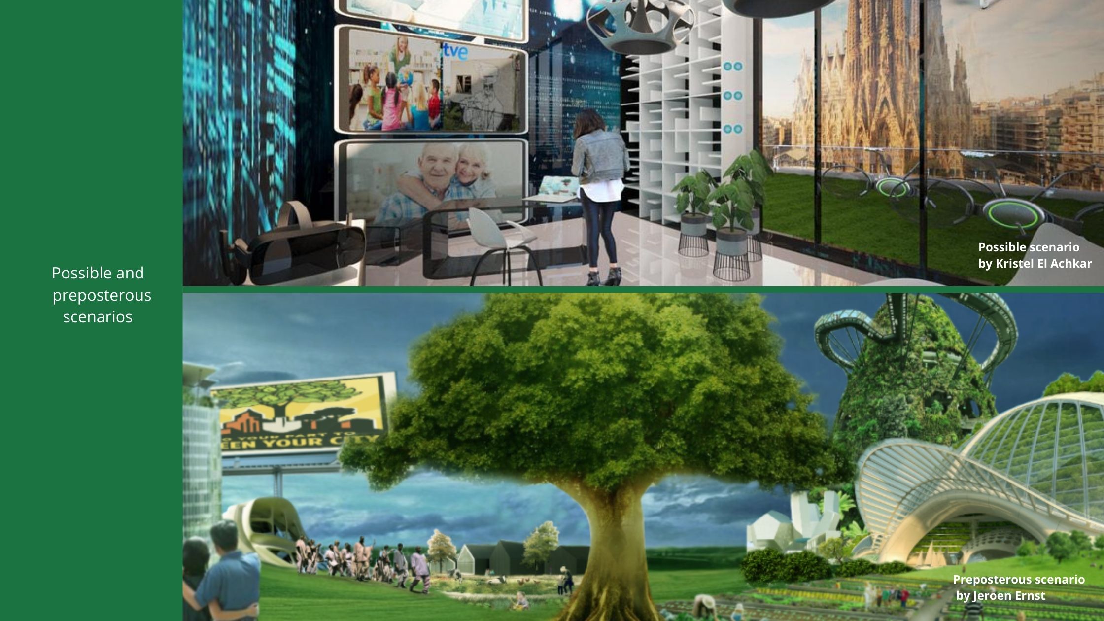 2 images showing future scenarios